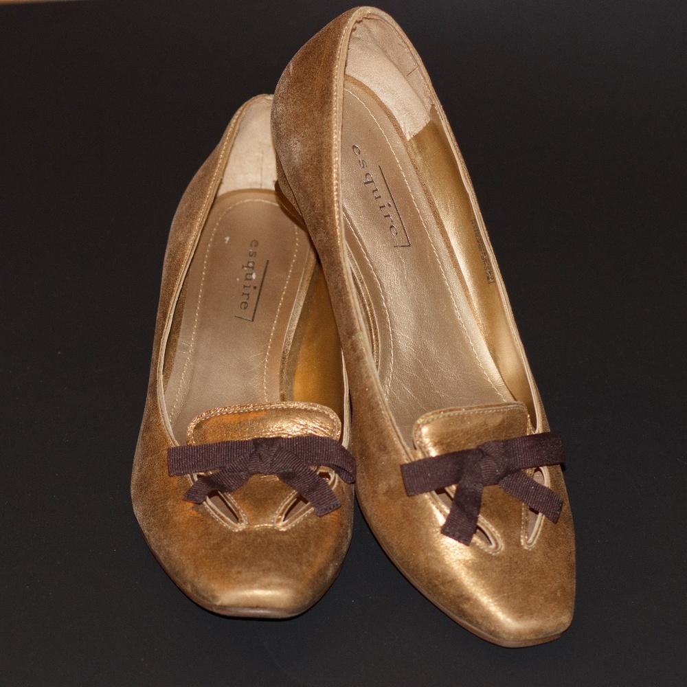 Esquire Golden Leather Court Shoes